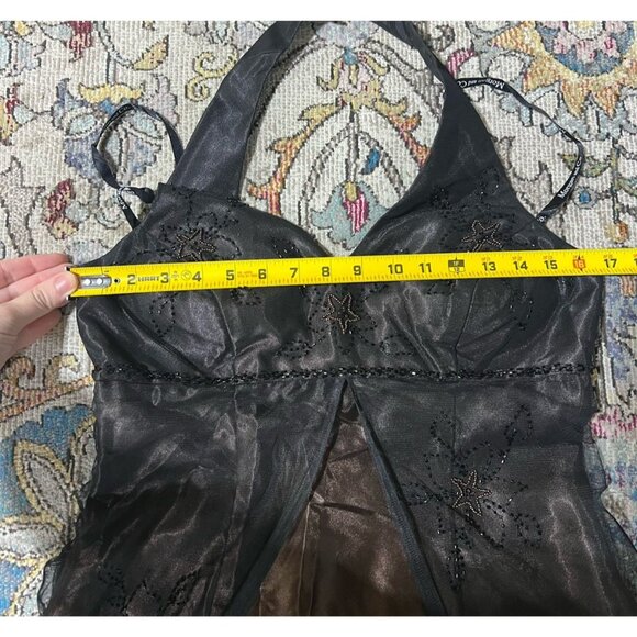 Vintage Y2K 90s Prom Dress Morgan & Co Ombré Beaded Fairy Halter Wimsy Goth 9/10 - Picture 11 of 11